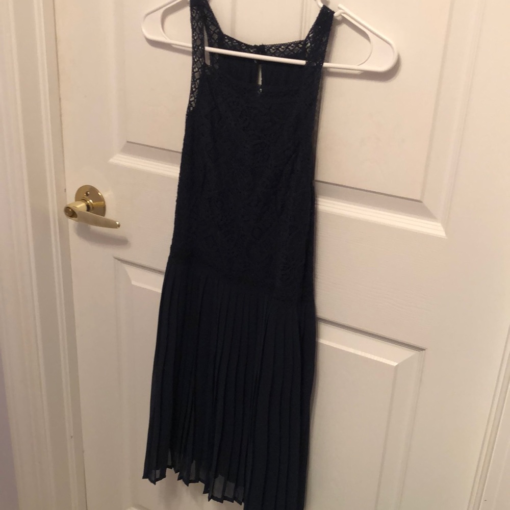 Navy pleated Abercrombie dress